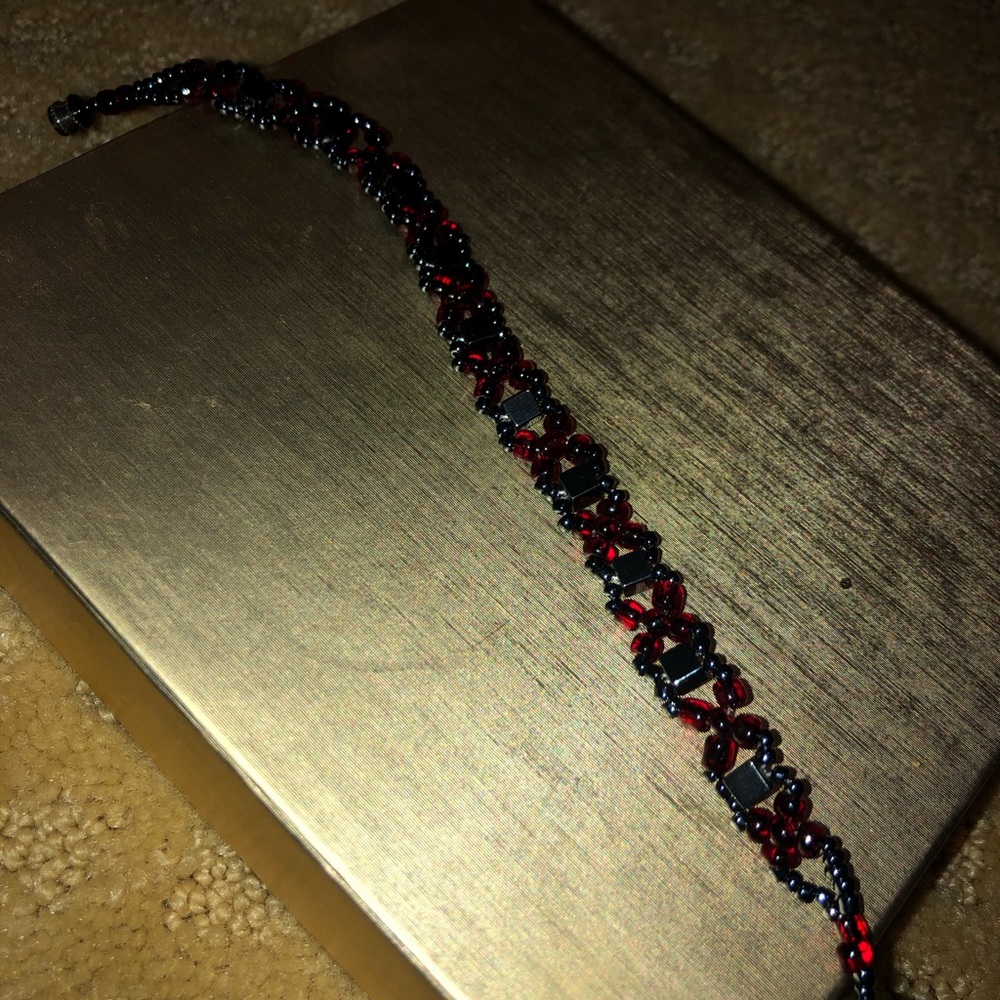 Red beaded bracelet